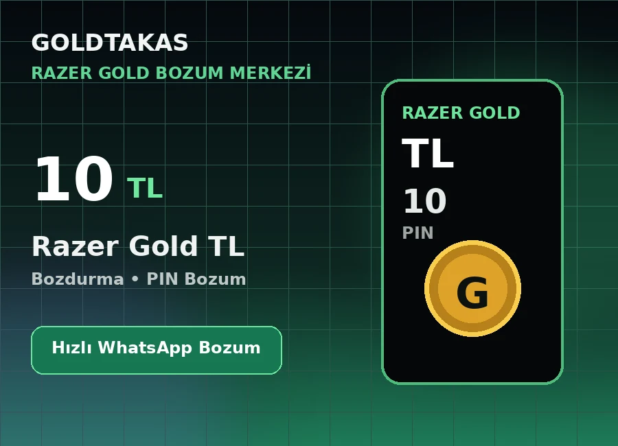 Razer Gold 10 TL bozdurma ve Razer Gold bozum ürünü