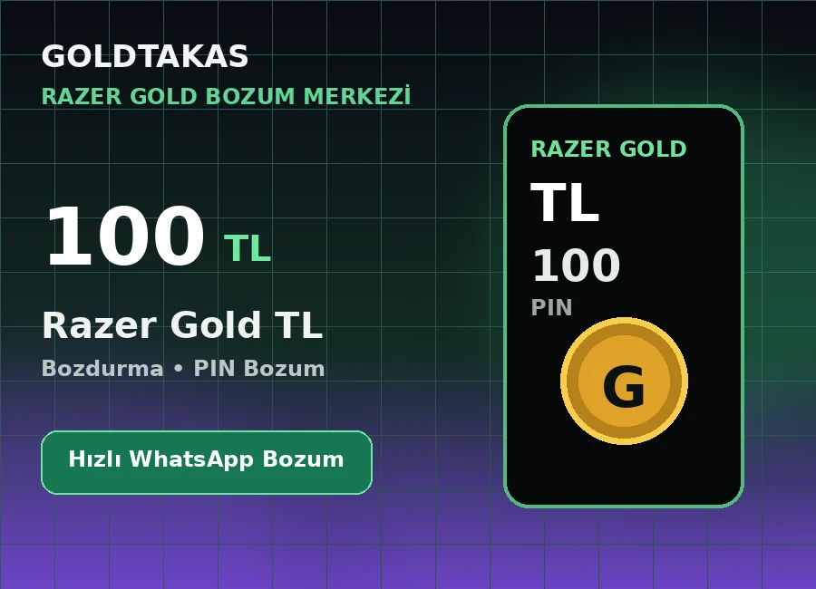 Razer Gold 100 TL bozdurma ve Razer Gold bozum ürünü