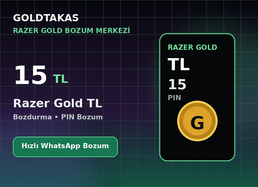 Razer Gold 15 TL bozdurma ve Razer Gold bozum ürünü