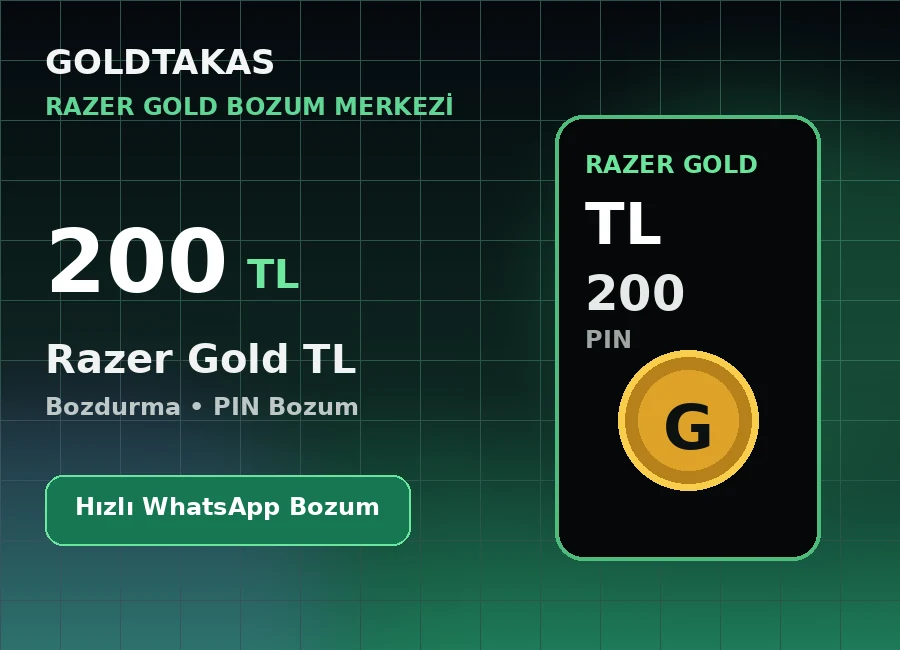 Razer Gold 200 TL bozdurma ve Razer Gold bozum ürünü